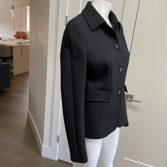 Hugo Boss Jarera 4 Button Bal Colla Poly Wool Blend Lined Blazer Black Sz 6 NWOT - Picture 3 of 10
